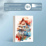 Quadrado e Redondo Aquarela Papel, Cartão Postal de Água para Pintura, Material Escolar, Profissional, 20, 40, 50, 60, 100 Folhas