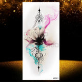 Realistic Black Rose Flower Temporary Tattoos Fake Waterproof Tatoo Body Art Arm Leg Floral Peony Bloosom Tattoo Stickers Makeup