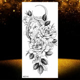 Realistic Black Rose Flower Temporary Tattoos Fake Waterproof Tatoo Body Art Arm Leg Floral Peony Bloosom Tattoo Stickers Makeup