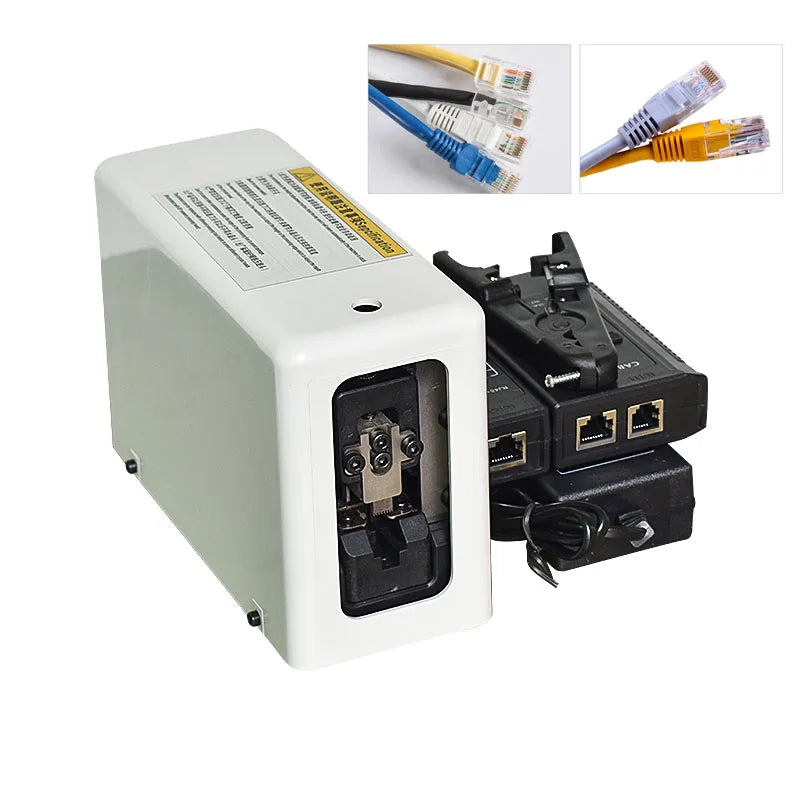 Rede Cable Crystal Cabeça Crimpagem Máquina, MUC Controle, Linha Telef ...