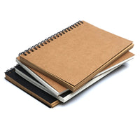 Reescumador bobina de espiral retrô, caderno em branco para esboço, papel de desenho kraft para notebook