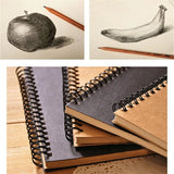 Reescumador bobina de espiral retrô, caderno em branco para esboço, papel de desenho kraft para notebook