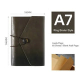 Retro PU Leather Journal A6 Binder Travelers Notebook Spiral Mini Notebook A7 Binder Vintage Leather Mini Kraft Blank Note Book