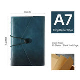 Retro PU Leather Journal A6 Binder Travelers Notebook Spiral Mini Notebook A7 Binder Vintage Leather Mini Kraft Blank Note Book