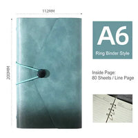 Retro PU Leather Journal A6 Binder Travelers Notebook Spiral Mini Notebook A7 Binder Vintage Leather Mini Kraft Blank Note Book