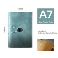 Retro PU Leather Journal A6 Binder Travelers Notebook Spiral Mini Notebook A7 Binder Vintage Leather Mini Kraft Blank Note Book