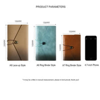 Retro PU Leather Journal A6 Binder Travelers Notebook Spiral Mini Notebook A7 Binder Vintage Leather Mini Kraft Blank Note Book