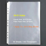 Ring Binder Folder A3 Sheet Protectors Transparent PVC Bag A2 A4 Paper Organizer Document Bag A5 Clear File Bag For Documents