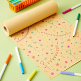 Rolo de papel Kraft marrom liso, Papel de transporte para embalagem de presente, DIY Crafts Bulletin Board Easel, 30cm 50cm de largura