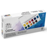 Winsor & Newton Cotman Portable Travel 12 Color Solid Watercolor Paint Water Colour Sketchers' Pocket Box 1 pcs Palette