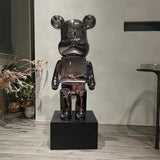 50/80cm Plating Bear Figure Aesthetic Violent Bear Statue Large Sculpture Figurine Luxury Livingroom Decoration Home Ornament