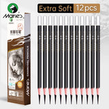 AOOKMIYA 12pcs Marie's Charcoal Pencils,Extra Soft/Soft/Medium Art Graphite Pencils Set for Drawing,Sketching,Shading,forArtists,Adults
