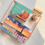 AOOKMIYA New Color Russian White Night Solid Watercolor Paint Set 12/24 Colors Zoology Modern History Painting Art Supplies