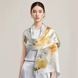 100% Silk Scarf Women Print Hangzhou Handkerchief Pure Silk Neckscarves Luxury Bufandas Silk Shawl  2025 Long Scarf