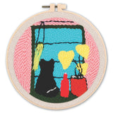 AOOKMIYA Punch Needle Embroidery Starter Kits Punch Needle Tool Threader Fabric Embroidery Hoop Yarn Rug Punch Needle 20x20cm Diy Gift