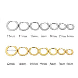 1Pair Stainless Steel Minimal Hoop Earrings Crystal Zirconia Small Huggie Thin Cartilage Earrings Helix Tragus Piercing Jewelry