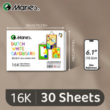 AOOKMIYA 30 Sheets Marie's White Cardstock, 3 Sizes Papers, 16K/A4/8K Paintng Card Stock, Smooth Card Paper,250gsm/90 lb Heavy Card Stock