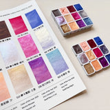 AOOKMIYA Super Vision 12 Color Pearlescent Layered Chameleon Watercolor Pigment 1ML/2ML Popular Color Natural Mica Pigment Art Supplies