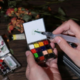 Watercolor paint palette portable art transparent acrylic mini painting Iron box high-value moisturizing color palette