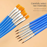 AOOKMIYA 10/20/50Pcs Painting Brushes Set Art Round Flat Hair Nylon Hair Paint Brush Pen for Oil Acrylic Watercolor School Art Supplies