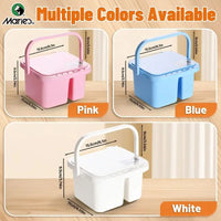 AOOKMIYA 1pc Marie Multifunctional Brush Cleaner/Washer,White,Pink,Blue Portable Handheld Brush Basin Holder,Organizer for Acrylic