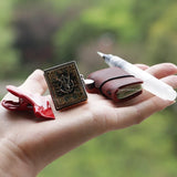 AOOKMIYA Portable Lord of The Rings Watercolor Palette Set Mini Travel Watercolor Box with Brush/Clip/drawing Paper Painting Art Supplies