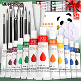 AOOKMIYA 23/29/35 pcs Acrylic Paint Set,Professional 12/18/24 Colors 5ml/Tubes Kit for Paper,Wood,Canvas,Rock,Ceramic,DIY for Adults