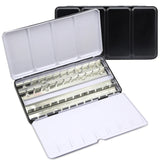 AOOKMIYA Large Empty Metal Watercolor Tin Palette 28/48 Grid Portable Solid Pigment Storage Box Portable Sketching Student Art Supplies