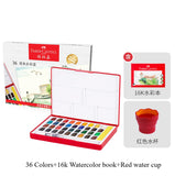 AOOKMIYA 24/36/48 Colors Faber Castell Watercolor Paint Set in Portable Case With Water Brush Pens and Sponge For Beginners Professionals AOOKMIYA.COM