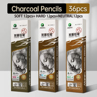 AOOKMIYA 36pcs Marie's Sketch Charcoal Pencils Set for Drawing Carbon Pencils Kit for Students,Artists, for Drawing,Sketching,Shading
