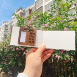 12  grids/24 grids Mini Portable Painter Paint Box Black Walnut/Cherry Wood Handmade Watercolor Paint Box Empty Box