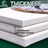 AOOKMIYA 1pc Marie's Stretched Canvas,Primed White Canvas with 6x6/8x8/9x12/12x12/12x16/16x20" and Round 12" for Oil,Acrylic,Tempera