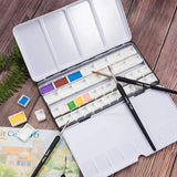 20pcs 2/3.2ML Half Pans/Full Pan Empty Plastic Watercolor Paint Grid Pans for Paint Palette Watercolor Acrylic Art Supplies