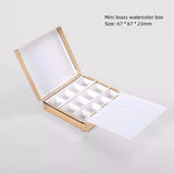 Brass Electroplated Watercolor Paint Box Heavy Industry Material Multi Functional Travel Sketching Box Student Art Supplies