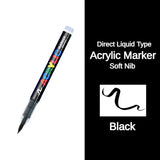 16 Colors Direct-liquid Acrylic Marker Pen Waterproof Pen Soft Brush Nib for Glass Stone Metal Glass Art Supplies Stationery