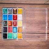 AOOKMIYA Shimmer 20 Colors Watercolors Paint Set,Sparkly,Metallic, Glitter Solid Water Color Paints for Artists, Students, Hobbyists
