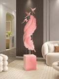AOOKMIYA ART+ Creative Gifts Home Decor Creative 150CM Flocking Feather Statues Floor Decor Nordic Living Room Large Sculpture Bluetooth Speaker Art Ornament
