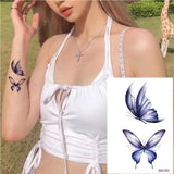 AOOKMIYA Small Waterproof Temporary Tattoo Sticker Colorful Leaf Flower Elephant Dolphin  Art Wrist Neck Women Kids Fake Mini Tatoo