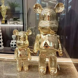 50/80cm Plating Bear Figure Aesthetic Violent Bear Statue Large Sculpture Figurine Luxury Livingroom Decoration Home Ornament