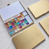 AOOKMIYA Brass TN Magnetic Watercolor Box Empty Watercolor Palette Portable Travel Paint Tray Color Palette Beginner Art Supplies