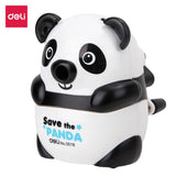 Deli Rotary pencil Sharpener Cutter Cute Child Gift Kids Sharpener Knife Smooth Panda Sharpening School Accessories Stationery