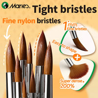 AOOKMIYA Marie's 6pcs Round Nylon Hair Paint Brushes Set,Paintbrushes for Acrylic,Oil,Paint by number,Tempera,Canvas for Students,Adults