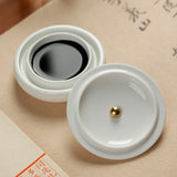 AOOKMIYA Ceramic Palette with Lid Chinese Calligraphy Ink Disk Easy Clean Anti-Drying Moisturizing Paint Artist's Art Supplies