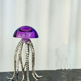Luxury Crystal Jellyfish Ocean Art Theme Ornament Living Room Desktop Sample Metal Soft Decoration