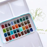 AOOKMIYA American Daniel Smith Mineral Stone Precipitation Artist Grade Watercolor Paints Aquarelle 35 Colors 0.5ml 1ml Art Supplies