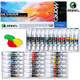 AOOKMIYA Marie's Artists' Oil Paint Set,12/18 Vibrant Colors,Rich Pigments Oil Based Paint Kit of 12ml/0.4floz Tube for Canvas,Paper