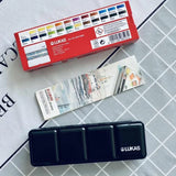 Lukas travel watercolor paint 24 colors half pans transparent watercolor painting brush sketchers' portable metal palette box