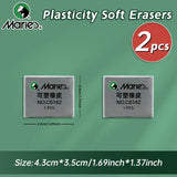 AOOKMIYA Marie's 2/4/6pcs Grey Plasticity Erasers Kneaded Rubber for Blend, Highlight, Shade, Smooth, Sketching, Drawing for Adults