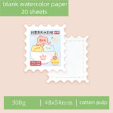 AOOKMIYA Cotton Pulp Blank Stamps Watercolor Paper 300g Stamps Postcards Ticket Stubs Portable Sketch Drawing Art Supplies