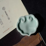 Ruyi Ink DishCeramic Small Regular Ink BoxInk PondInk Plate with LidCustomized Brush HolderPaperweight for Calligraphy